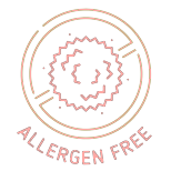 Allergen-free badge, confirming the product is free from common allergens.